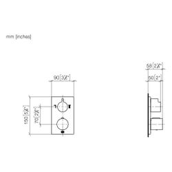 Dornbracht Unterputz-Thermostat IMO mit Zweiwege-Mengenregulierung Abdeckplatte... DORNBRACHT-36426670-37 4099477438757 (Abb. 1)