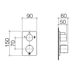 Dornbracht Unterputz-Thermostat Lulu mit Zweiwege-Mengenregulierung, Chrom, 364... DORNBRACHT-36426710-00 4029011646812 (Abb. 1)