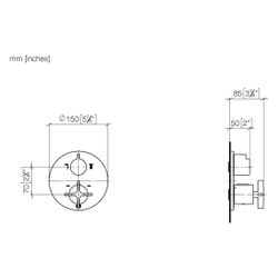 Dornbracht Unterputz-Thermostat Vaia mit Zweiwege-Mengenregulierung, Abdeckplat... DORNBRACHT-36426809-43 4099477466842 (Abb. 1)