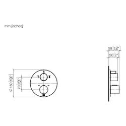 Dornbracht Unterputz-Thermostat mit Zweiwege-Mengenregulierung Abdeckplatte D 1... DORNBRACHT-36426970-37 4099477438818 (Abb. 1)