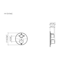 Dornbracht Unterputz-Thermostat mit Zweiwege-Mengenregulierung Abdeckplatte D 1... DORNBRACHT-36426970-27 4099477189741 (Abb. 1)