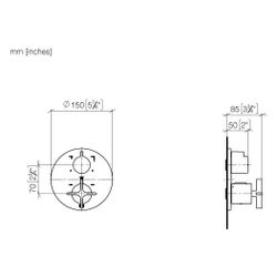 Dornbracht Unterputz-Thermostat Vaia mit Dreiwege-Mengenregulierung, Abdeckplat... DORNBRACHT-36427809-00 4029011986789 (Abb. 1)