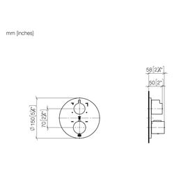 Dornbracht Unterputz-Thermostat mit Dreiwege-Mengenregulierung Abdeckplatte D 1... DORNBRACHT-36427970-43 4099477466927 (Abb. 1)
