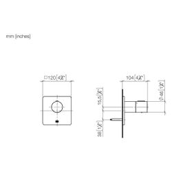 Dornbracht Unterputz-Thermostat Lulu Xtool ohne Mengenregulierung Abdeckplatte ... DORNBRACHT-36503710-06 4029011848575 (Abb. 1)