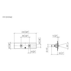Dornbracht Unterputz-Seitenbrause Water Fan horizontal 10l/min, Gold gebürstet ... DORNBRACHT-36512979-37 4099477439013 (Abb. 1)