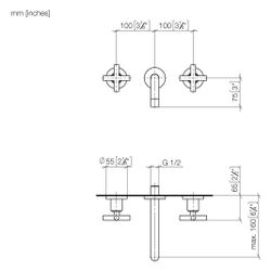 Dornbracht Waschtisch-Wandbatterie Tara o. Ablaufg., starr, 160mm, max. 7l/min,... DORNBRACHT-36707892-39 4099477350448 (Abb. 1)