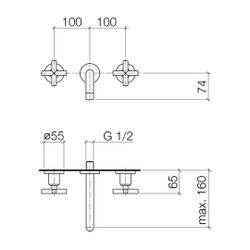 Dornbracht Waschtisch-Wandbatterie Tara o. Ablaufg., starr, 160mm, max. 7l/min,... DORNBRACHT-36707892-42 4099477248998 (Abb. 1)