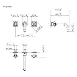 Dornbracht Waschtisch-Wandbatterie Madison o. Ablaufg., Ausladung 190mm, Chrom... DORNBRACHT-36712361-00 4029011718762 (Abb. 1)