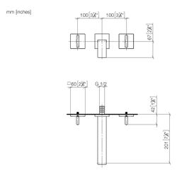 Dornbracht Waschtisch-Wandbatterie Mem, o. Ablaufg., starrer Auslauf, 200mm, ma... DORNBRACHT-36712782-43 4099477491165 (Abb. 1)