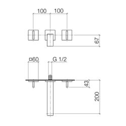 Dornbracht Waschtisch-Wandbatterie Mem, o. Ablaufg., starrer Auslauf, 200mm, ma... DORNBRACHT-36712782-19 4099477075532 (Abb. 1)