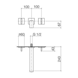 Dornbracht Waschtisch-Wandbatterie Mem, o. Ablaufg., starrer Auslauf, 240mm, ma... DORNBRACHT-36717782-47 4099477094410 (Abb. 1)