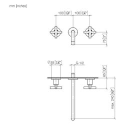 Dornbracht Waschtisch-Wandbatterie Tara o. Ablaufg., starr, 240mm, max. 7l/min,... DORNBRACHT-36717892-43 4099477467504 (Abb. 1)
