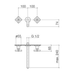 Dornbracht Waschtisch-Wandbatterie Tara o. Ablaufg., starr, 240mm, max. 7l/min,... DORNBRACHT-36717892-19 4029011998706 (Abb. 1)