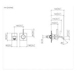 Dornbracht Waschtisch-Wand-Einhandbatterie IMO starrer Auslauf 140mm, für Wandm... DORNBRACHT-36860671-93 4099477160412 (Abb. 1)