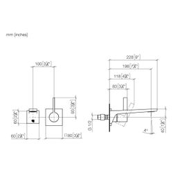 Dornbracht Waschtisch-Wand-Einhandbatterie CL.1 o. Ablaufg. Ausladung 198mm, Da... DORNBRACHT-36860705-19 4099477129679 (Abb. 1)