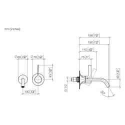 Dornbracht Waschtisch-Wand-Einhandbatterie Vaia o. Ablaufg., starr, Ausladung 1... DORNBRACHT-36860809-43 4099477467580 (Abb. 1)