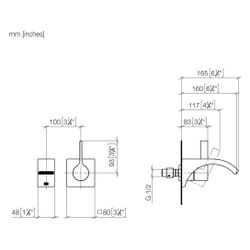 Dornbracht Waschtisch-Wand-Einhandbatterie CYO o. Ablaufg. Ausladung 160mm, Bro... DORNBRACHT-36860811-42 4099477290317 (Abb. 1)