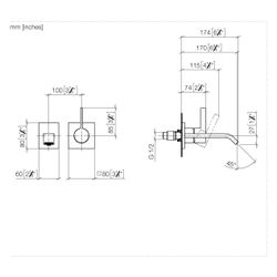 Dornbracht Waschtisch-Wand-Einhandbatterie IMO starrer Auslauf 170mm, für Wandm... DORNBRACHT-36861671-93 4099477160634 (Abb. 1)