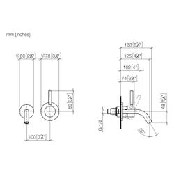Dornbracht Waschtisch-Wand-Einhandbatterie Meta o. Ablaufg., Ausladung 125mm, s... DORNBRACHT-36867660-39 4099477350776 (Abb. 1)