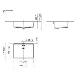 Dornbracht Einzelbecken Unterbau Küchenbecken 550x400x175mm Beckentiefe 175mm, ... DORNBRACHT-38550004-86 4099477257815 (Abb. 1)