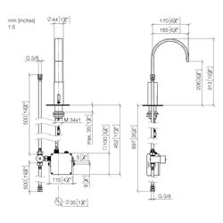 Dornbracht Waschtischarmatur Mem Touchfree, Standmontage, IR, starrer Ausl., Au... DORNBRACHT-44521782-08 4029011972461 (Abb. 1)