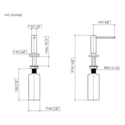 Dornbracht Spender mit Rosette Lot Ausladung 124mm 500ml, Messing gebürstet 23k... DORNBRACHT-82444970-28 4099477055466 (Abb. 1)