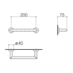 Dornbracht Wannengriff Meta 240x40x75mm Stichmaß 200mm Rosette 40mm, Light Gold... DORNBRACHT-83020979-26 4099477190723 (Abb. 1)