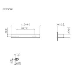 Dornbracht Wannengriff MEM 300x35x65mm Stichmaß 185mm, Dark Brass gebürstet... DORNBRACHT-83030780-39 4099477401591 (Abb. 1)