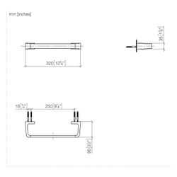 Dornbracht Wannengriff Stichmaß 278mm Breite 320mm, Gold gebürstet PVD... DORNBRACHT-83030976-37 4099477440354 (Abb. 1)