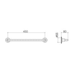 Dornbracht Badetuchhalter Tara Stichmaß 450mm, Chrom gebürstet... DORNBRACHT-83045892-93 4029011948619 (Abb. 1)