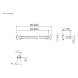 Dornbracht Badetuchhalter Tara Stichmaß 600mm, Dark Bronze gebürstet PVD... DORNBRACHT-83060892-43 4099477467917 (Abb. 1)
