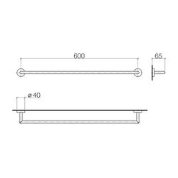 Dornbracht Badetuchhalter für Meta Stichmaß 600mm Breite 640mm, Light Gold, 830... DORNBRACHT-83060979-26 4099477190747 (Abb. 1)