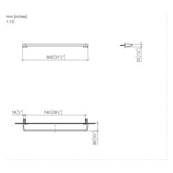 Dornbracht Badetuchhalter Stichmaß 758mm Breite 800mm, Chrom, 83080976-00... DORNBRACHT-83080976-00 4099477243726 (Abb. 1)
