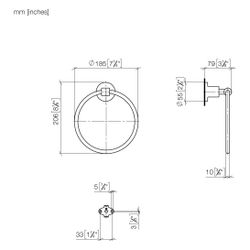 Dornbracht Handtuchring Tara rund, Ausladung 80mm, Dark Bronze gebürstet... DORNBRACHT-83200892-43 4099477467948 (Abb. 1)
