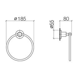 Dornbracht Handtuchring Tara rund, Ausladung 80mm, Chrom gebürstet... DORNBRACHT-83200892-93 4029011948688 (Abb. 1)