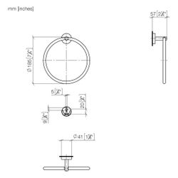 Dornbracht Handtuchring rund 185mm Ausladung 55mm Rosette 40mm, Gold gebürstet ... DORNBRACHT-83200979-37 4099477440491 (Abb. 1)