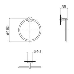 Dornbracht Handtuchring rund 185mm Ausladung 55mm Rosette 40mm, Dark Chrome... DORNBRACHT-83200979-19 4029011999109 (Abb. 1)