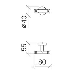 Dornbracht Haken 2-teilig, Ausladung 55mm, Light Gold... DORNBRACHT-83256979-26 4099477190921 (Abb. 1)