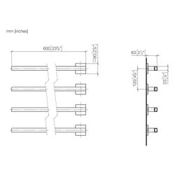 Dornbracht Handtuchwärmer 4-fach Ausladung links ohne Bedienelement IP 44 600x4... DORNBRACHT-83304980-33 4099477376370 (Abb. 1)