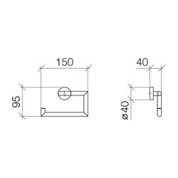 Dornbracht Papierrollenhalter ohne Deckel Meta 150x95x40mm Rosette 40mm Ausladu... DORNBRACHT-83500979-47 4099477139944 (Abb. 1)