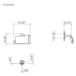 Dornbracht Papierrollenhalter mit Deckel Meta 150x95x40mm Rosette 40mm Ausladun... DORNBRACHT-83510979-37 4099477440903 (Abb. 1)