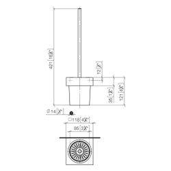 Dornbracht Toiletten-Bürstengarnitur Wandmodell MEM Kristallglas matt 118x415x1... DORNBRACHT-83900780-39 4099477401690 (Abb. 1)