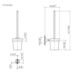 Dornbracht Toiletten-Bürstengarnitur Vaia Wandmodell, Ausladung 158mm, Kristall... DORNBRACHT-83900809-43 4099477468198 (Abb. 1)