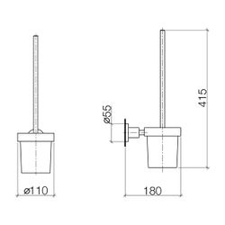 Dornbracht Toiletten-Bürstengarnitur Tara Wandmodell, Ausladung 180mm, Kristall... DORNBRACHT-83900892-47 4099477034577 (Abb. 1)