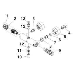 Dornbracht Anschluss für Thermostat Stand, mit Zwei-Wegeumstellung, 281x126x... DORNBRACHT-04170125000-06 4029011892127 (Abb. 1)