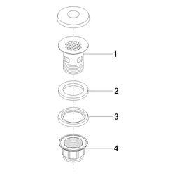 Dornbracht Siebventil für Becken mit Überlauf G 1 1/4", Platin gebürstet... DORNBRACHT-10105970-06 4029011146497 (Abb. 1)