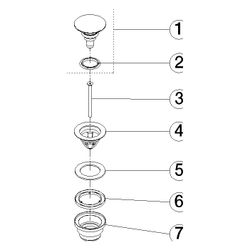 Dornbracht Ablaufgarnitur mit Druckverschluss G 1 1/4" für Becken mit Überlauf,... DORNBRACHT-10125970-00 4029011635038 (Abb. 1)