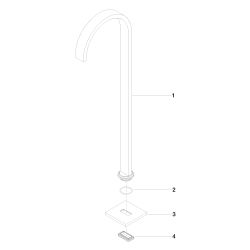 Dornbracht Wannenauslauf Mem, ohne Umstellung für freistehende Montage, 280mm, ... DORNBRACHT-13672780-28 4029011896637 (Abb. 1)