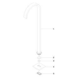 Dornbracht Wannenauslauf Mem, ohne Umstellung für freistehende Montage, 280mm, ... DORNBRACHT-13672780-43 4099477488080 (Abb. 1)
