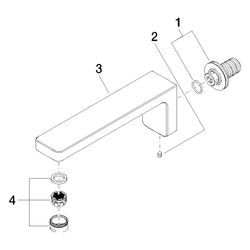 Dornbracht LULU Wannenauslauf für Wandmontage 13801710 platin matt... DORNBRACHT-13801710-06 4029011434587 (Abb. 1)